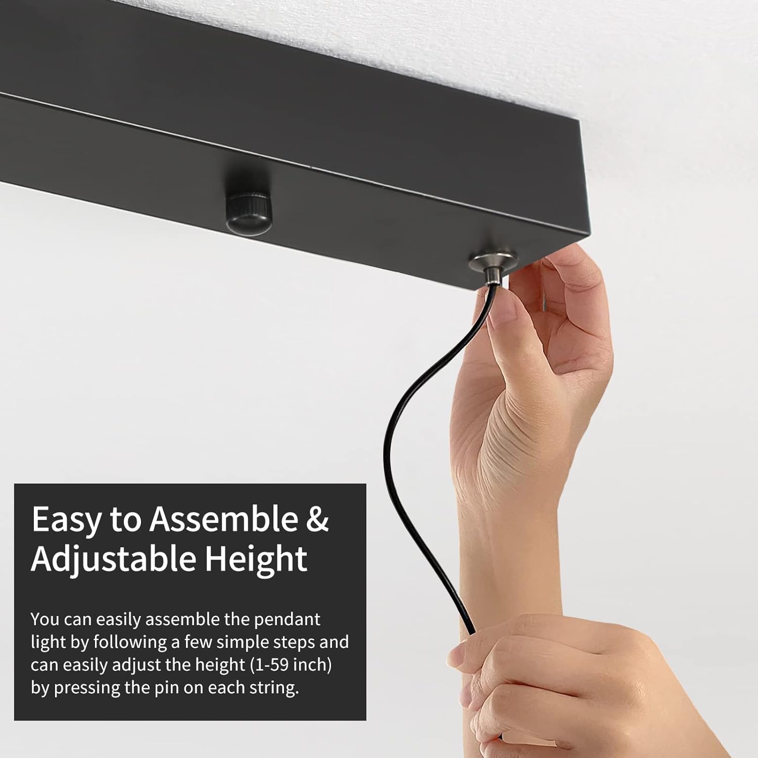 Lámparas colgantes lineales LED de 47 pulgadas, luz de mesa de billar regulable de 25 W con control remoto, luces modernas de isla para cocina,