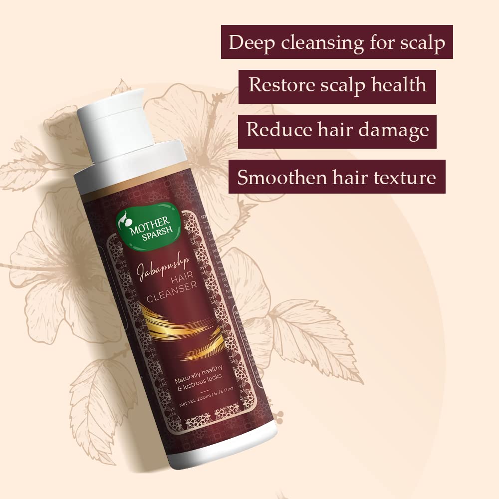 Jabapushp Natural Hair Cleanser (Shampoo), propiedades terapéuticas para controlar la caída del cabello, fortalecer las raíces para un cabello