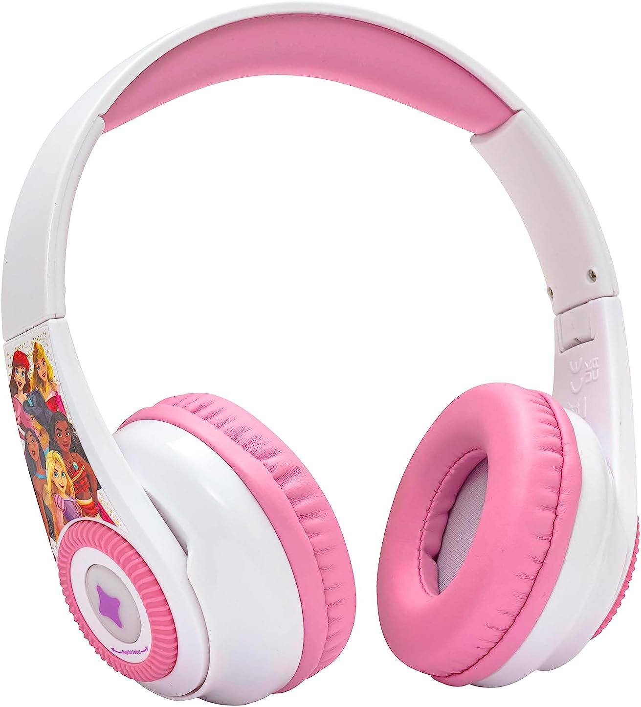 eKids Disney Princess – Auriculares Bluetooth con EZ Link+, auriculares inalámbricos con micrófono y cable de audio, auriculares para niños para