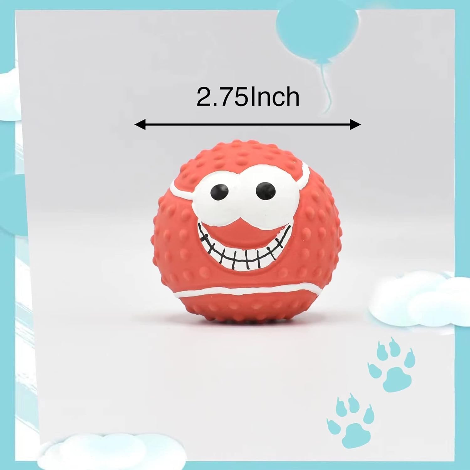 ZHENJIER Juguetes chirriantes para perros, juguete para perros que gruñe gruñidos, pelota de látex para perros pequeños y medianos, bolas
