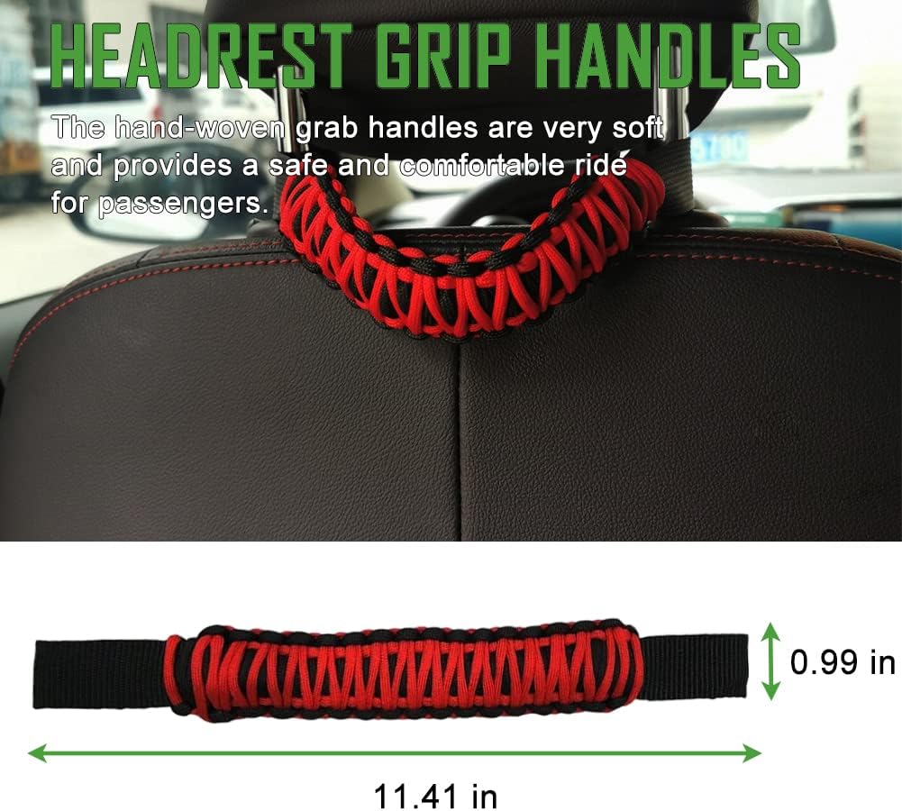 Paquete de 4 hebillas de metal mejoradas para asas de agarre de Jeep, 2 asas de agarre para Jeep Wrangler y 2 asas de asiento trasero para barras