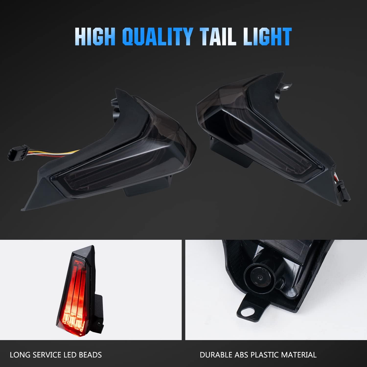 A & UTV PRO Luces traseras LED ahumadas para Can-Am Ryker 600 900 y Ryker Rally 2019-2024, luces traseras de luz de freno para accesorios Ryker,