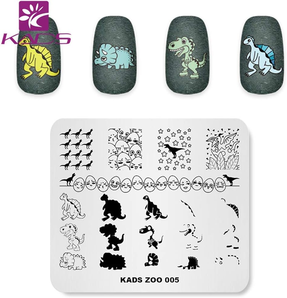 KADS Placa de estampado de uñas Dragon Zoo Nail Art Stamp Template DIY Imagen Plantilla Manicura Estampado Placa Herramientas (ZO005)