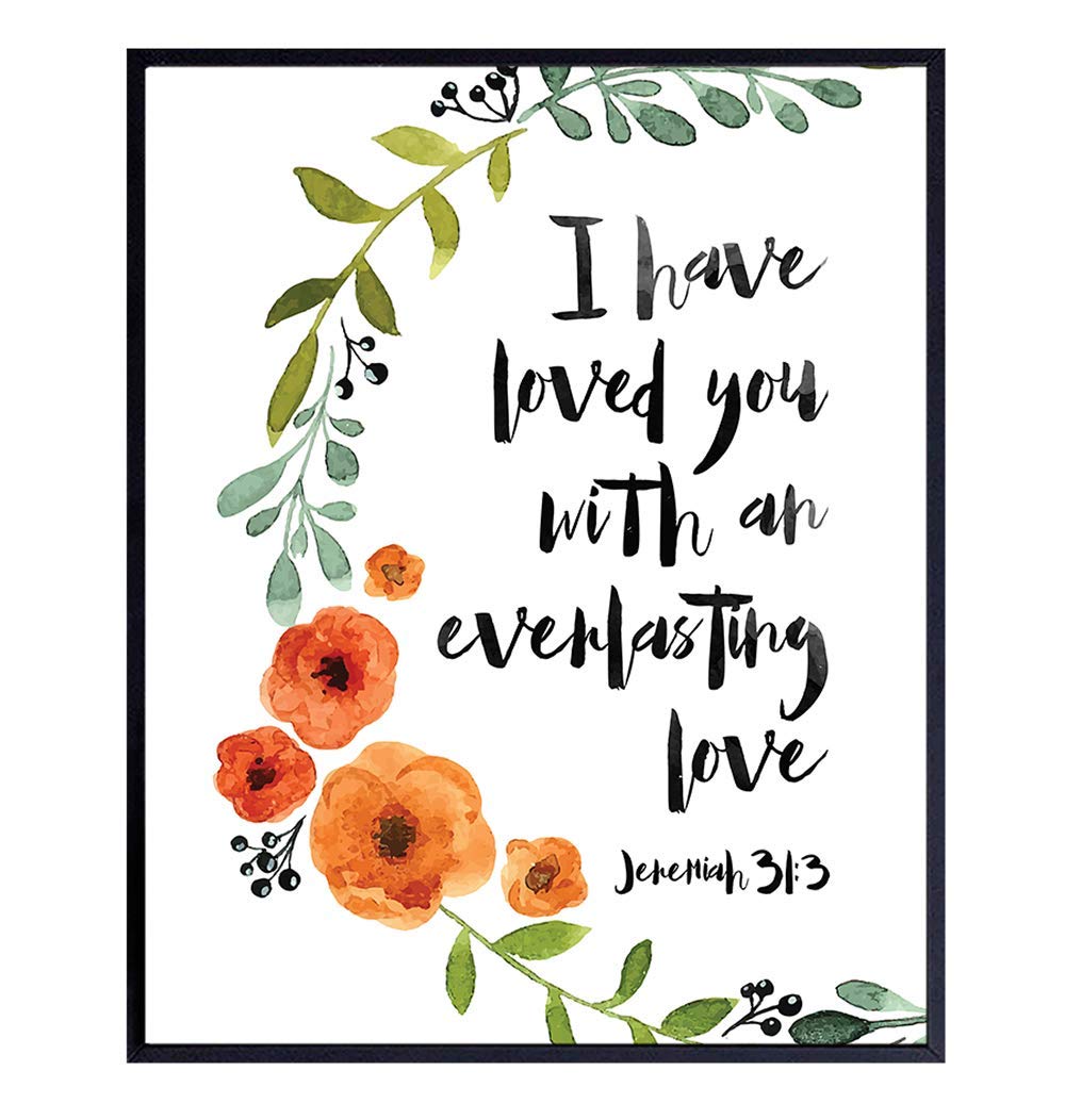 Love Bible Verse – Religious Christian Scripture Wall Art – Home Decor, Decoration for Bedroom, Living Room, Church – Romantic Gift for Women, Men,