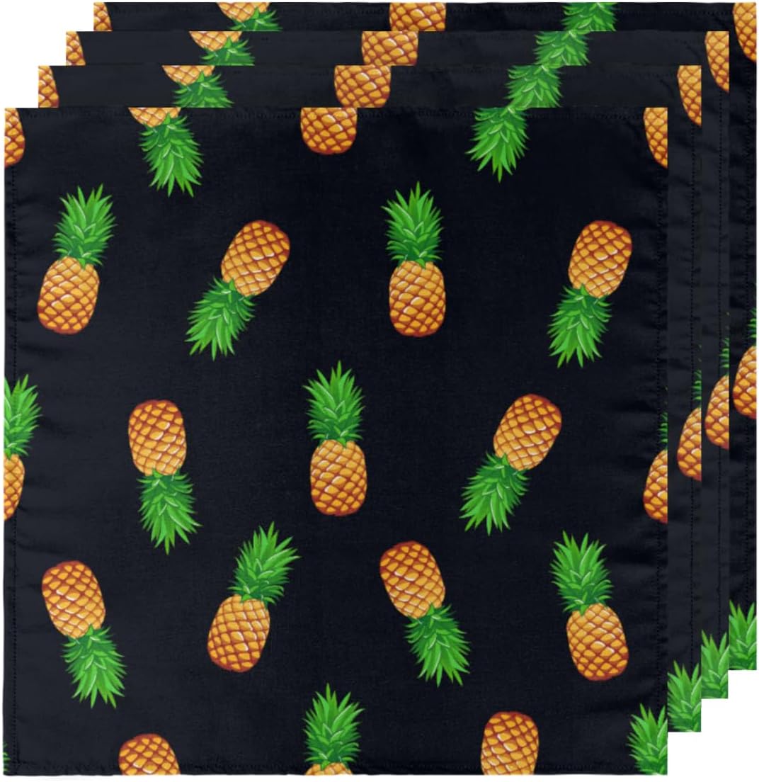 Cloth Napkins Set of 6 Pineapple 20×20 Inch Cloth Napkins Pineapple Pattern Washable Reusable Kitchen Dinner Napkins Table Decor for Wedding,