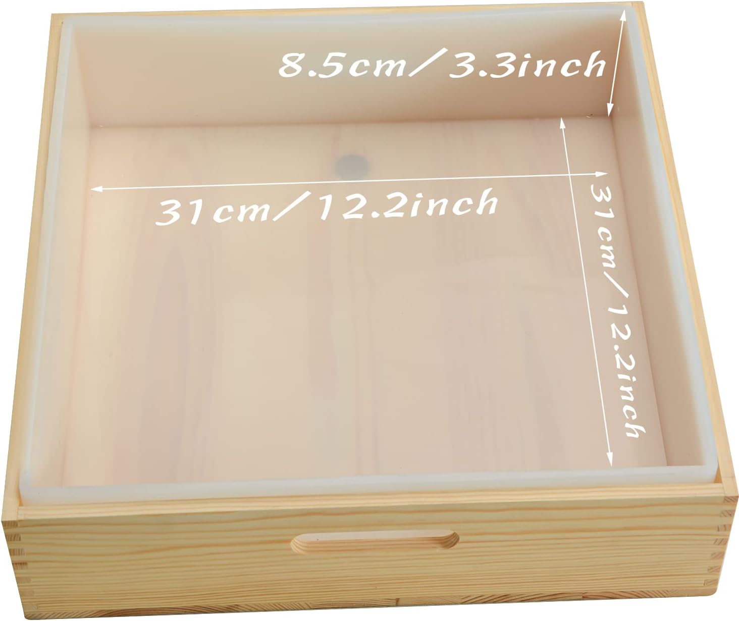 Moldes de jabón grandes, revestimiento de silicona rectangular de 8L282 oz para molde de 18 barras con caja y tapa de madera, herramientas para
