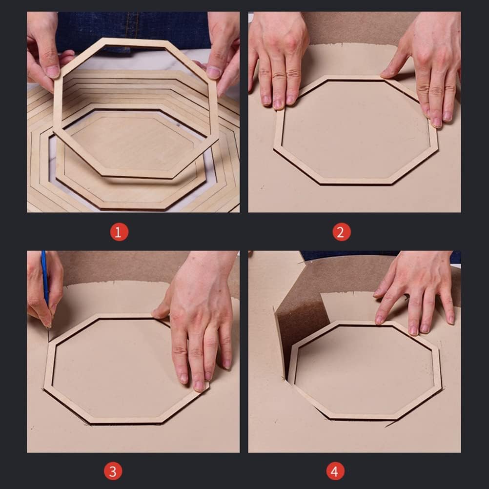 Moldes ovalados de cerámica para formar moldes de cerámica de madera con geometría concéntrica para pistas de barro, herramientas de cerámica, placa