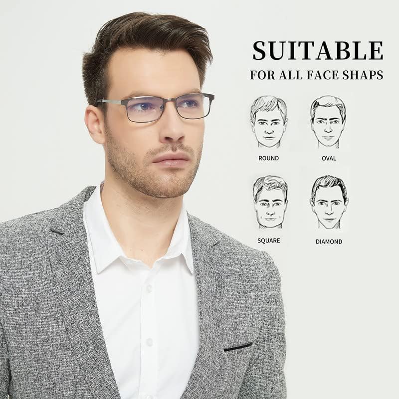 Gafas de lectura para hombre, paquete de 3 unidades con bloqueo de luz azul para hombre