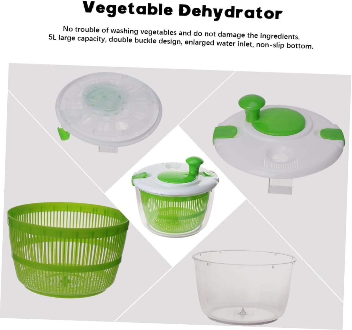 Cabilock Deshidratador de alimentos Pasta Ensalada Alimentos Máquina deshidratada Colador de pasta Colador de mano Ensalada Verdes mixtos Lavadora