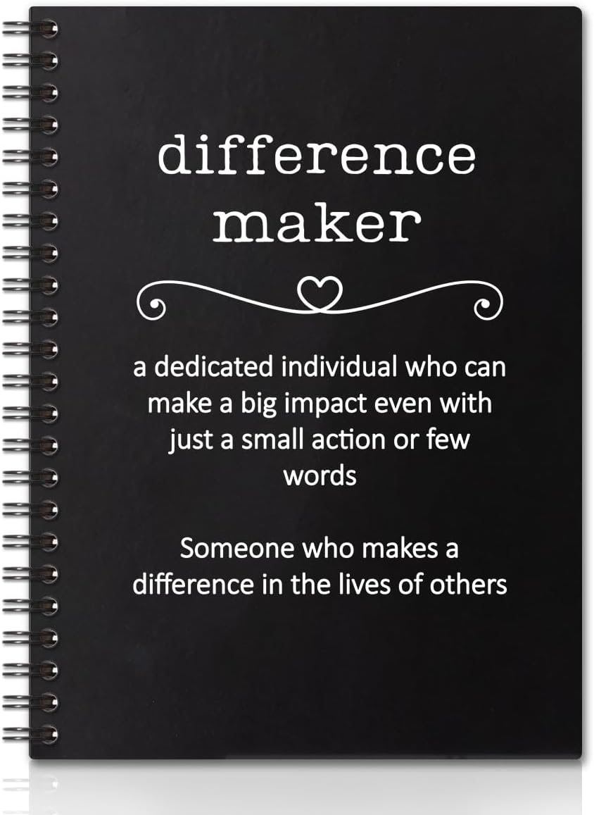 QYUVK Difference Maker – Cuadernos de tapa dura de 160 páginas en blanco, regalo de agradecimiento para empleados, regalo de agradecimiento para