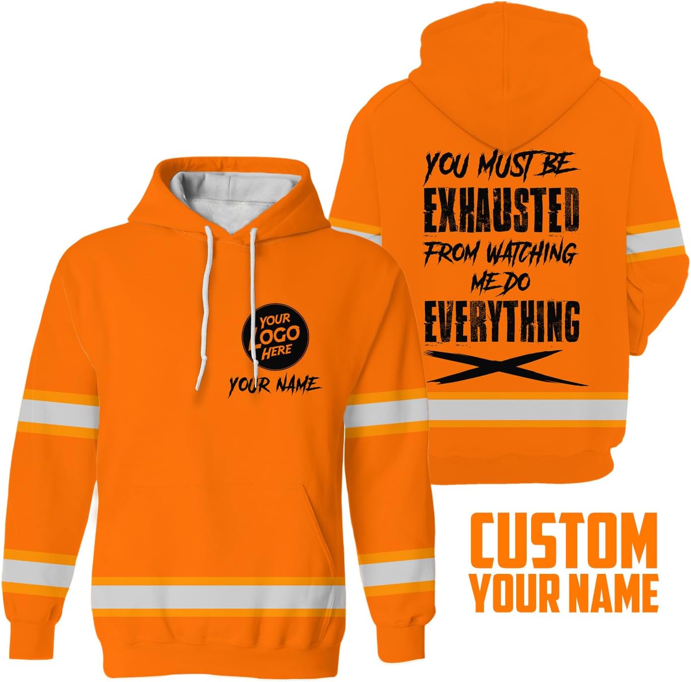 Camisa de alta visibilidad con cita divertida, camisetas de seguridad reflectantes con nombre personalizado, sudadera con capucha divertida de alta