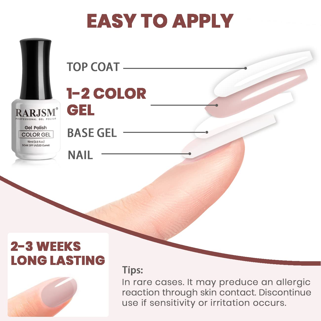 RARJSM Esmalte de uñas en gel color rosa purpúreo translúcido tono de piel neutro, esmalte de uñas en gel, tono rosa lechoso, 0.5 onzas líquidas,
