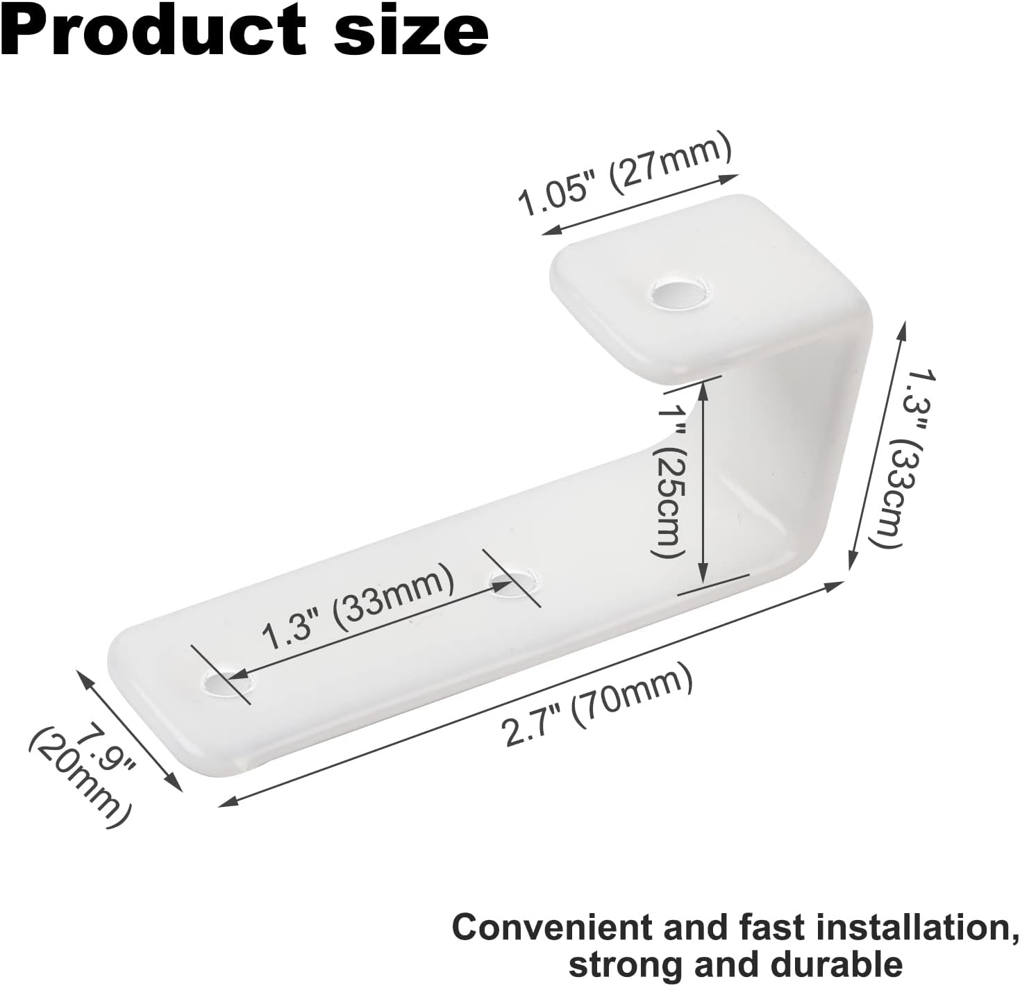 Paquete de 2 soportes de gancho para litera, dentro de 1 pulgada, ganchos de escalera para cama de niños, ganchos de metal de PVC blanco, accesorios