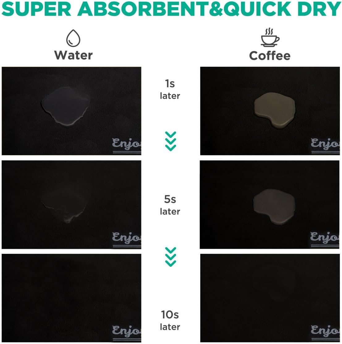 Tapete de barra de café, accesorios para encimeras, debajo de la cafetera, cafetera, cafetera, máquina de espresso, escondite las manchas, secado