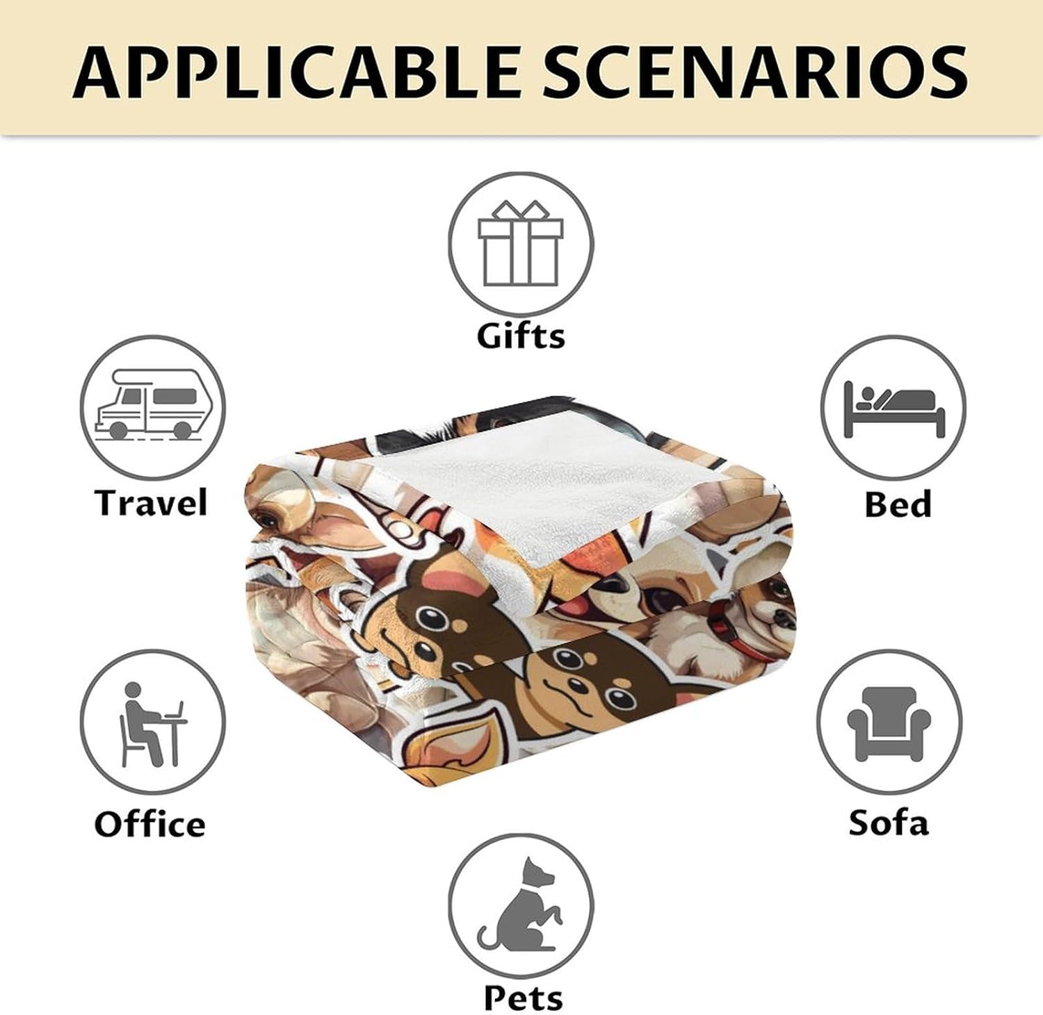 Chihuahua – Manta de regalo de 50 x 60 pulgadas, bonita manta para niños y adultos, mantas suaves y peludas marrones para cama, sofá