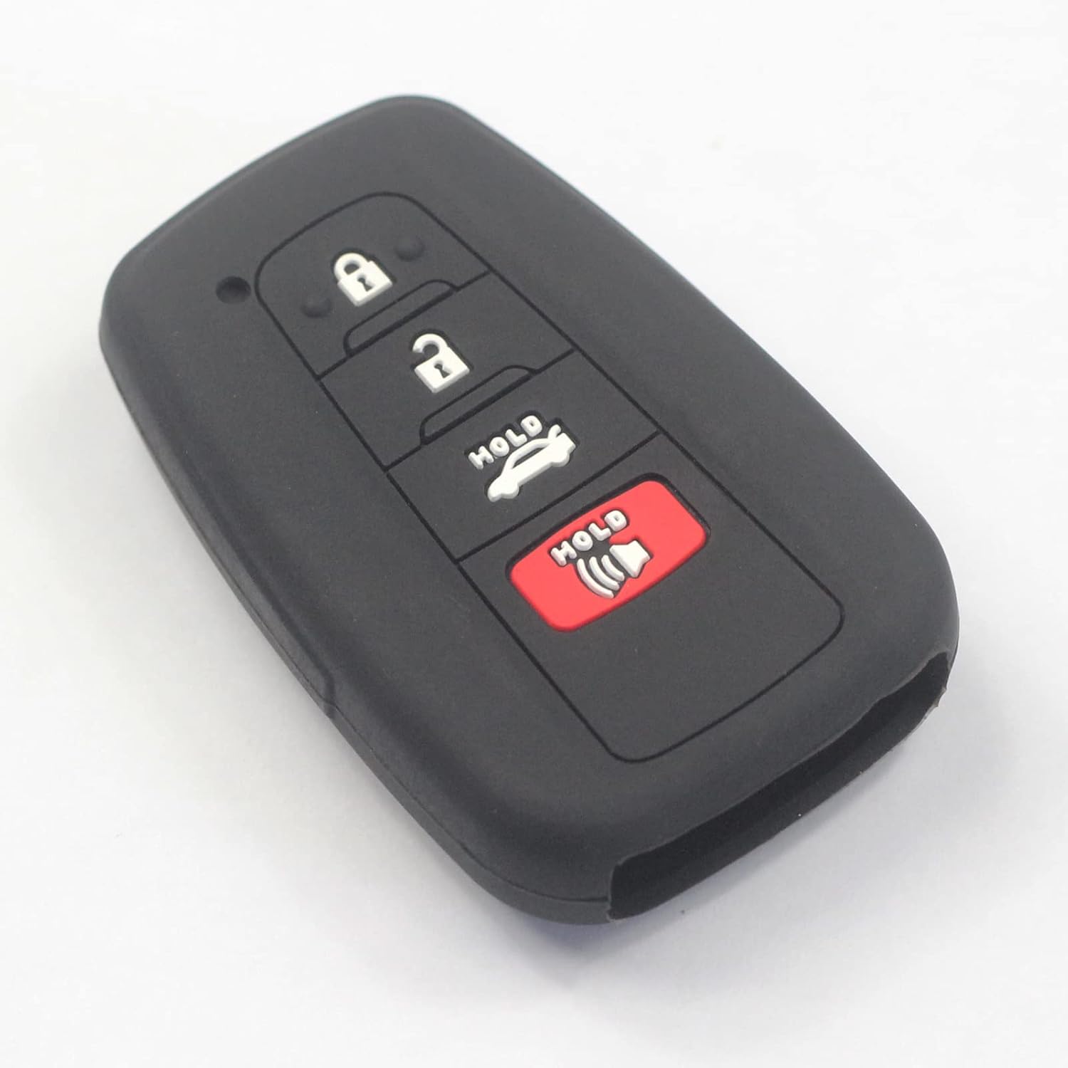 2 fundas de silicona de goma negra con 4 botones para llavero inteligente sin llave compatible con Toyota Highlander Rav4 2019 2020 2021