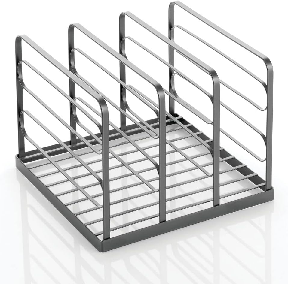 mDesign Organizador apilable de metal dividido para armarios, dormitorios, aparadores, estantes, solución de almacenamiento de estantes para