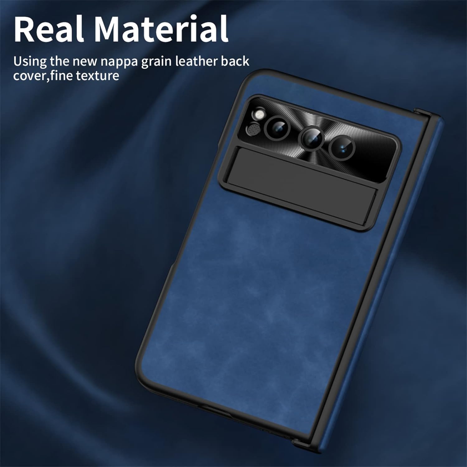 Pixel Fold, funda de piel magnética de protección de bisagra, protector de pantalla integrado, compatible con Google Pixel Fold 2023 (azul)