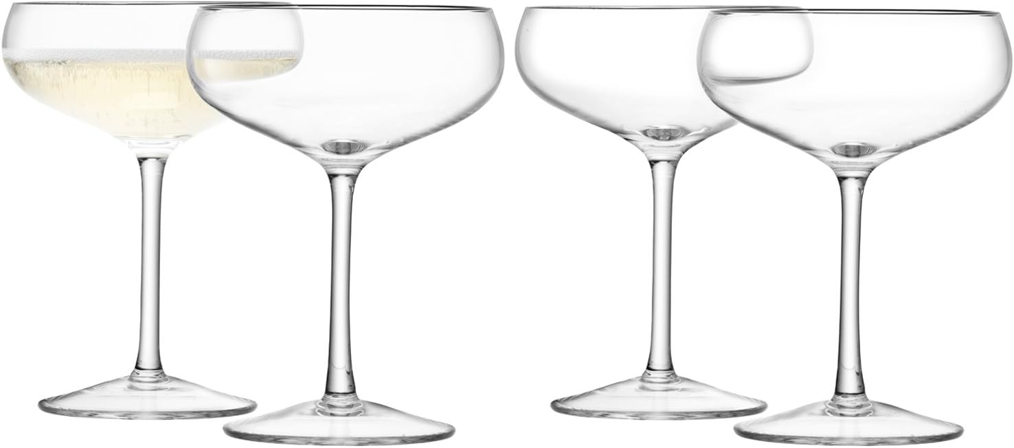 LSA International Platillo de vino y champán de 7.3 fl oz transparente x 4