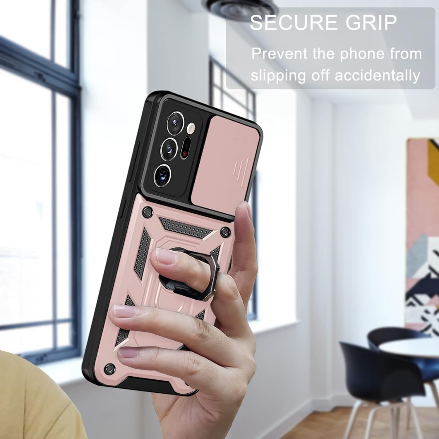 Funda de teléfono para Samsung Galaxy Note 20 Ultra Glaxay Note20 Plus 5G con cubierta de cámara y protector de pantalla de vidrio templado, soporte