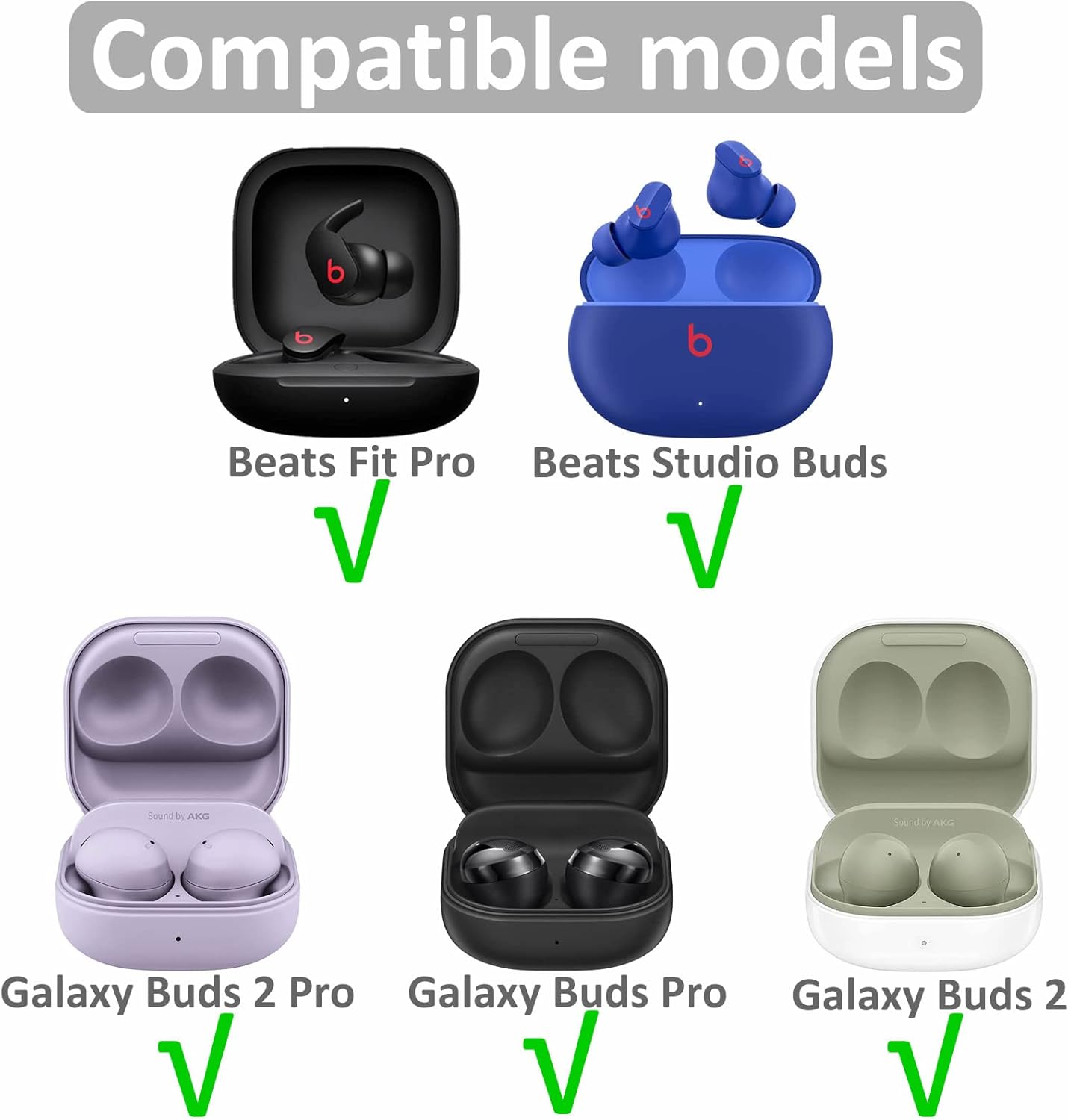 Puntas de espuma viscoelástica compatibles con Beats Fit ProStudio Buds, reemplazo de ruido de tamaño mixto que reducen el ajuste antideslizante en