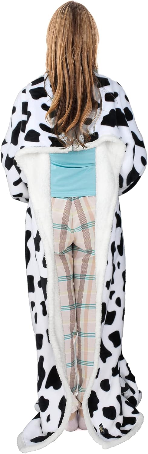 Catalonia Manta de sherpa para llevar puesta, con mangas y compartimientos para los pies, para mujeres y hombres, cómoda y envolvente, idea de