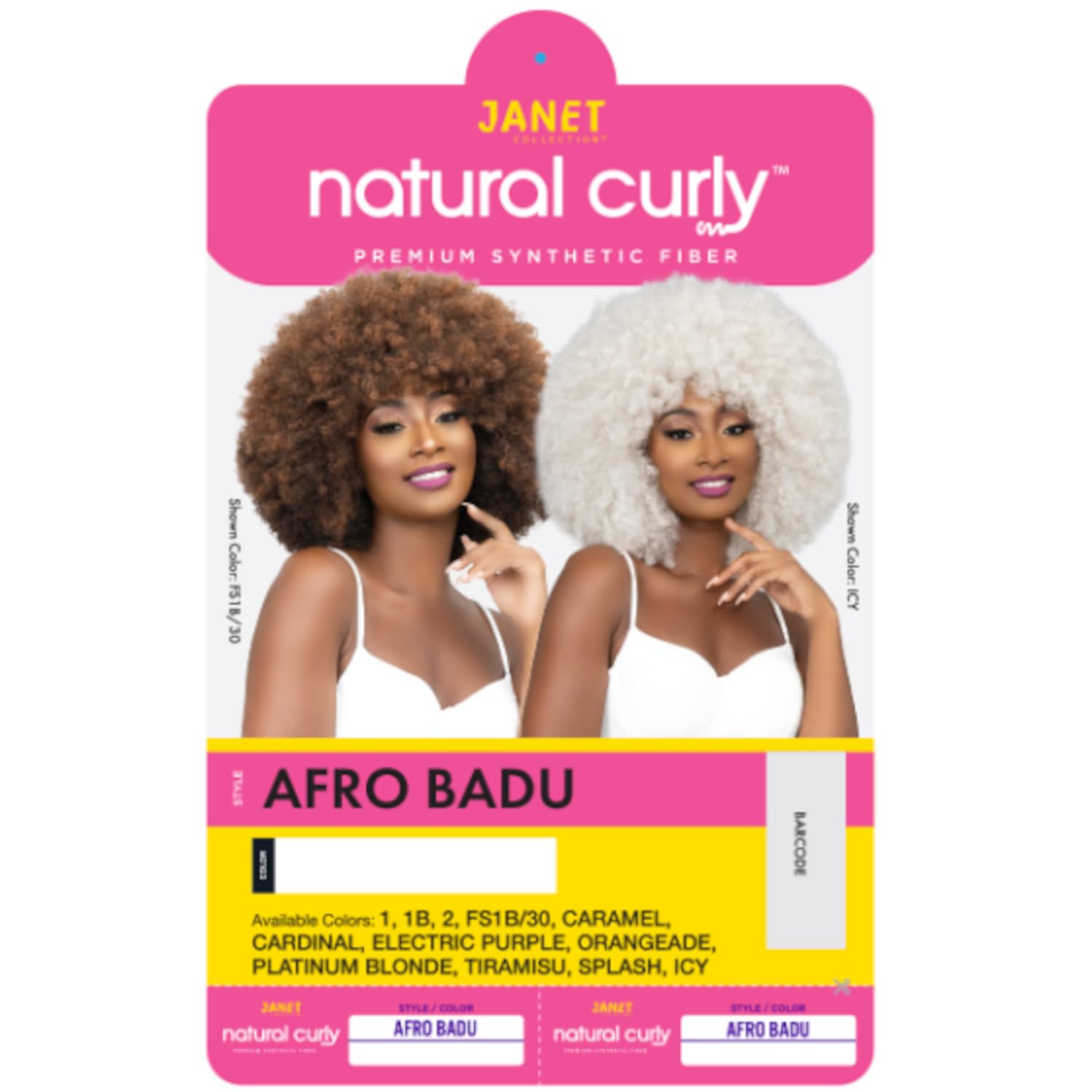 Peluca afro Badu natural – Estilo rizado pequeño – Fibra sintética de alta calidad – naturalmente rizado (FS1B30)