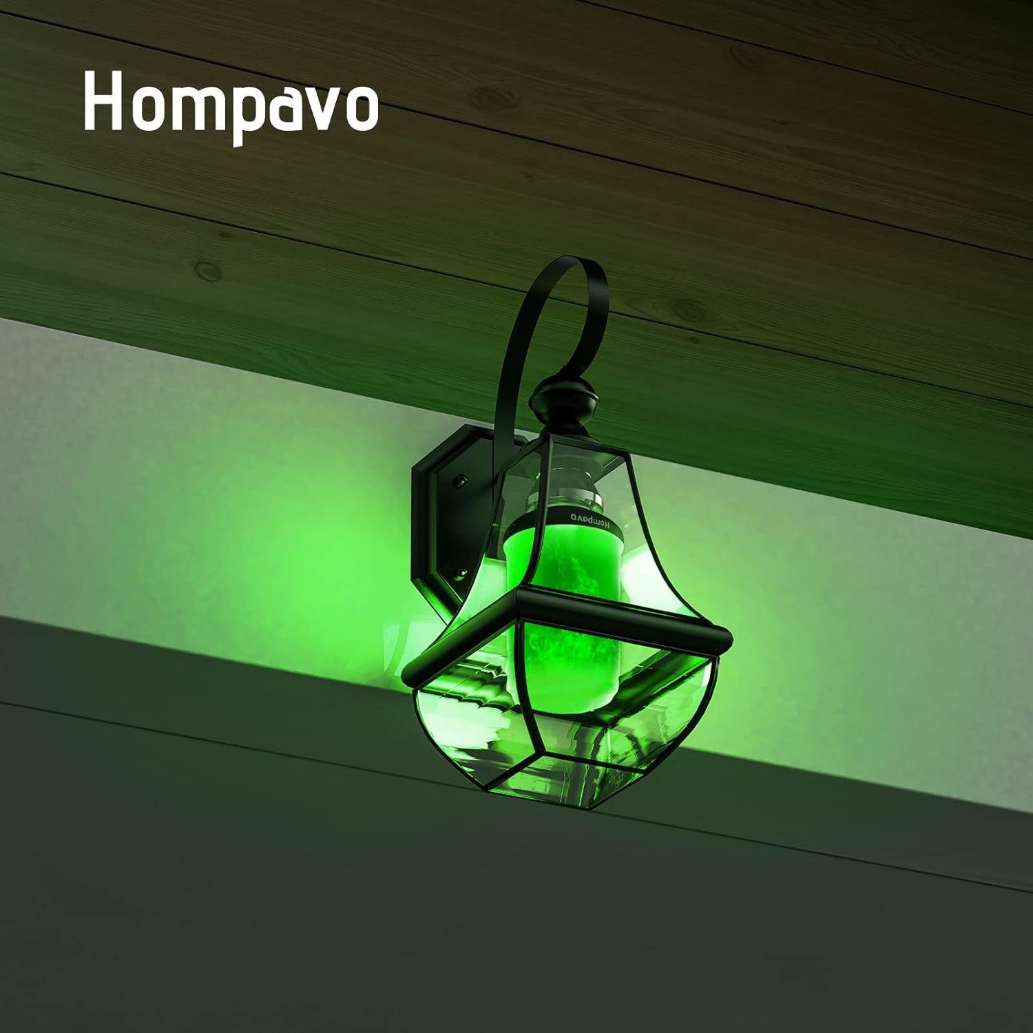 Hompavo Bombillas LED mejoradas para decoraciones de Navidad, bombillas verdes parpadeantes con efecto invertido, bombilla de llama base E26E27 para