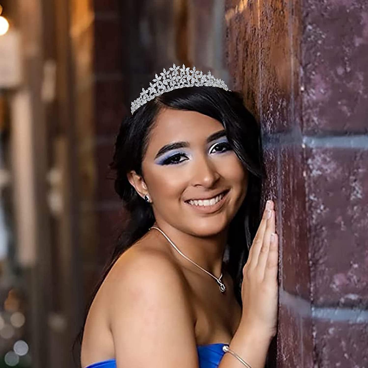 Tiaras de boda pequeñas brillantes para mujer, corona de quinceañera de circonita cúbica, tiara de 16 tiaras, diadema dorada, tocados de cristal,