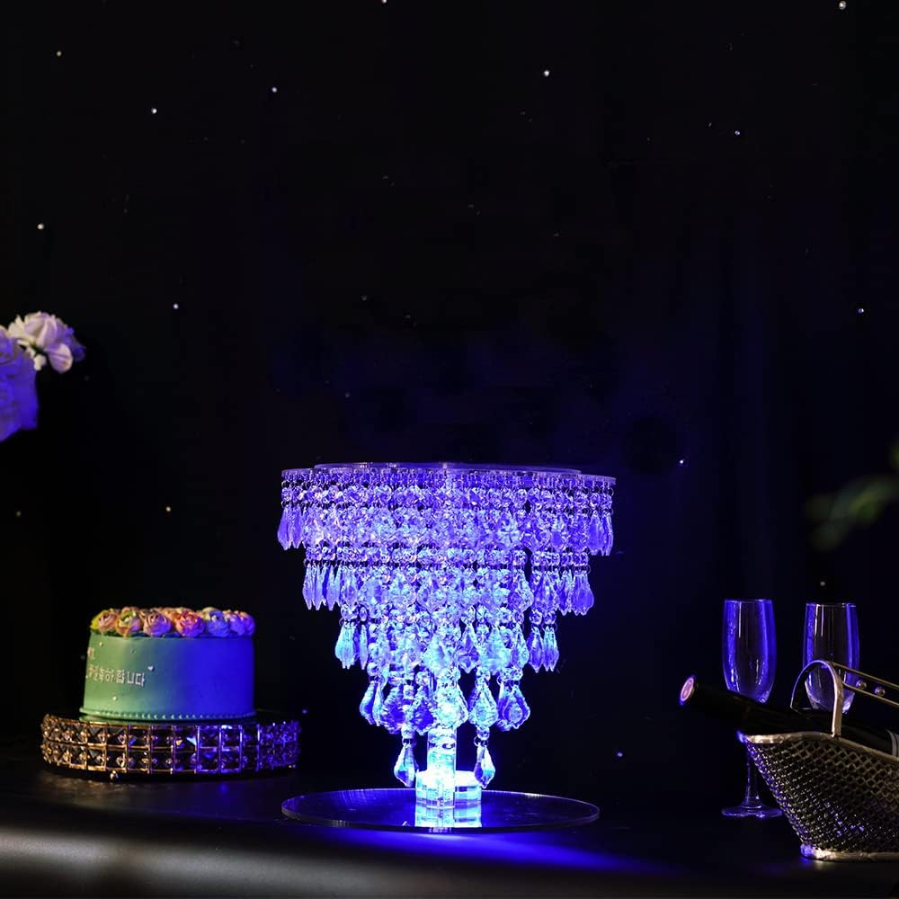 Juego de soportes acrílicos de cristal para tartas para mesa, centro de mesa de boda, torre (11.8 pulgadas, acrílico)
