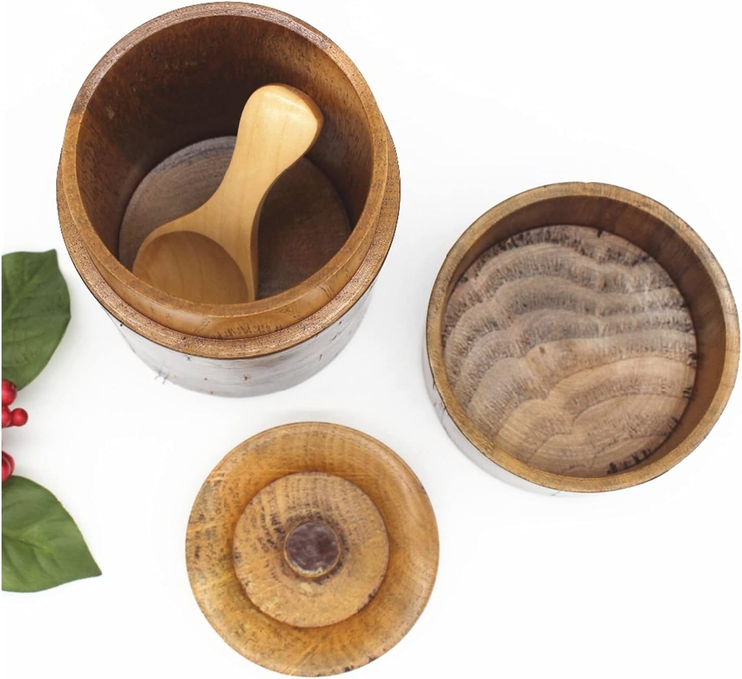 Recipiente de té hecho a mano, organizador de caja de té de azufaifo, contenedor de té, tarro vintage para almacenamiento