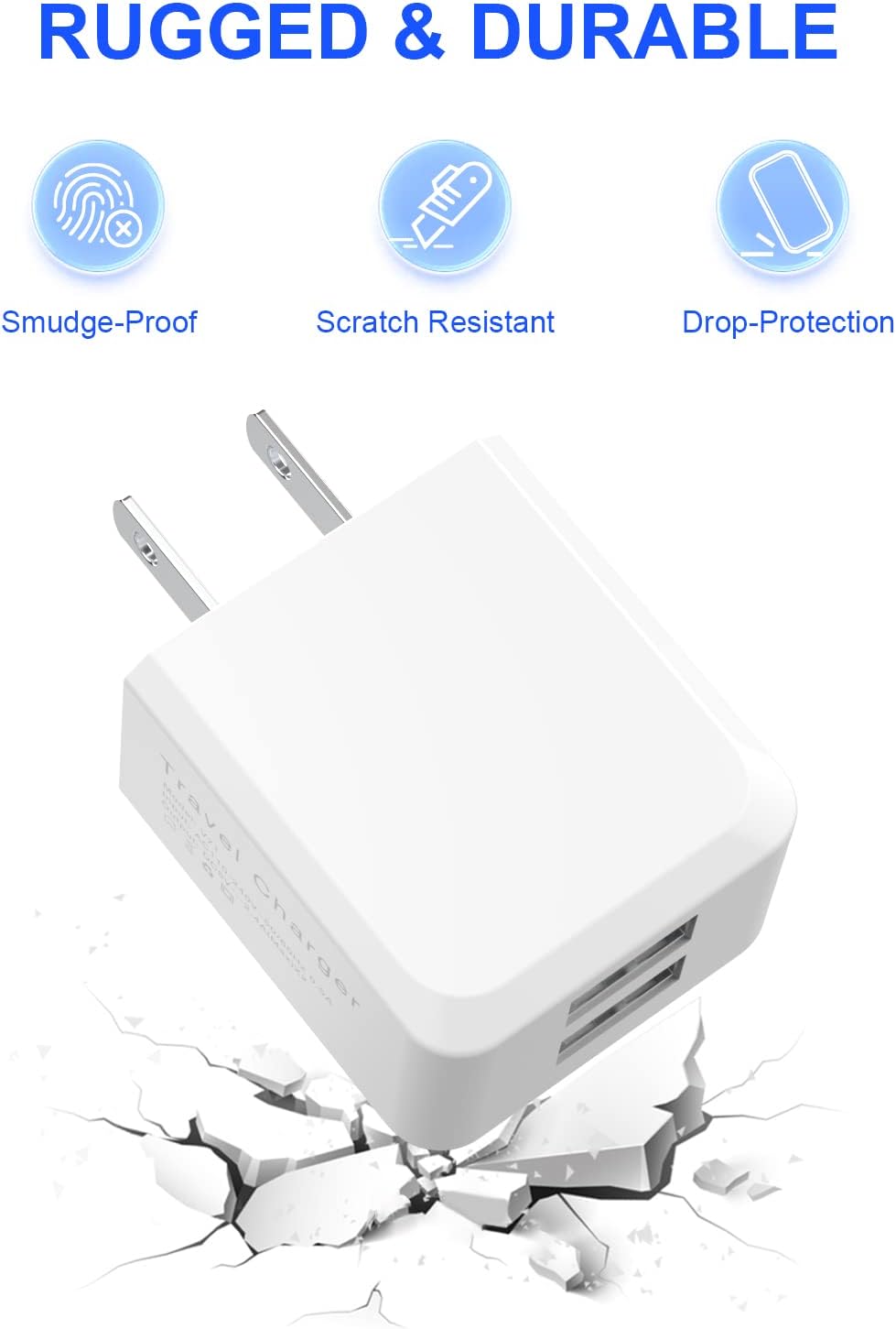 Paquete de 6 cargadores de pared USB, iGENJUN 2.4A de doble puerto USB, adaptador de corriente, bloque de enchufe para iPhone 15141312ProPro