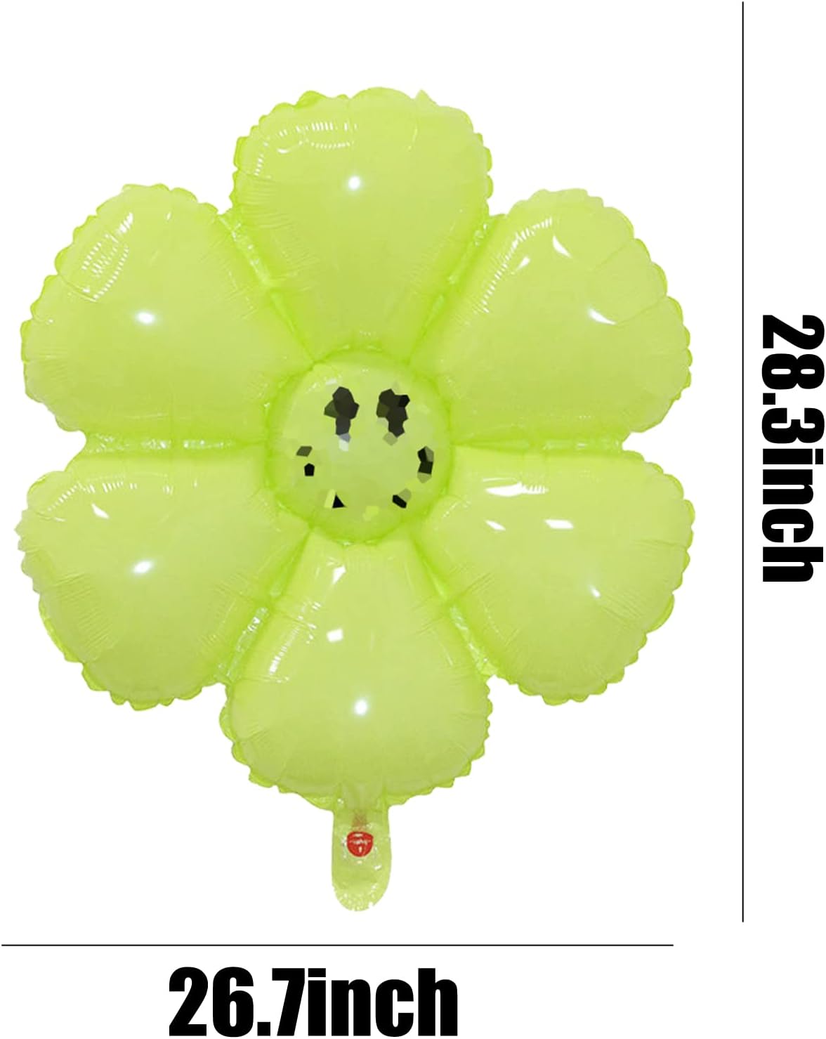 6 globos de margaritas con cara sonriente, decoración de fiesta, globo de flores, decoración de cumpleaños, boda, aniversario, fiesta (verde)