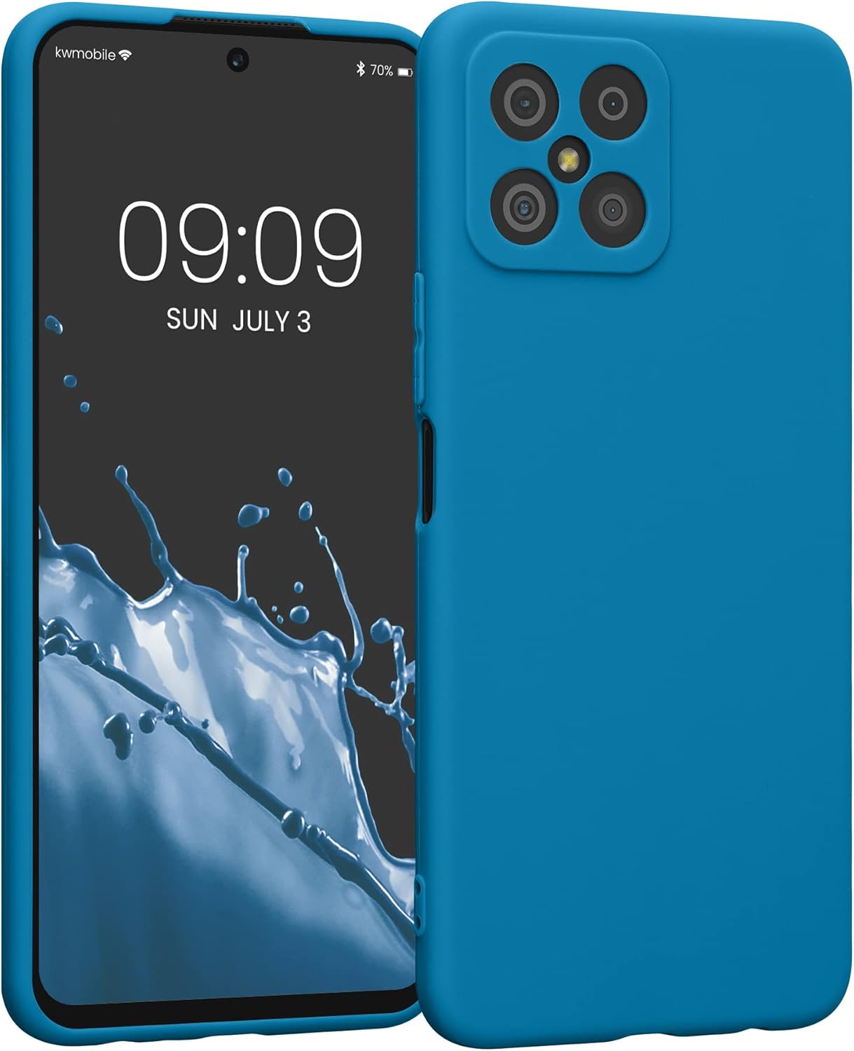 kwmobile Funda compatible con Honor X8 – Funda protectora delgada de TPU para teléfono – Acabado mate suave – Azul Caribe