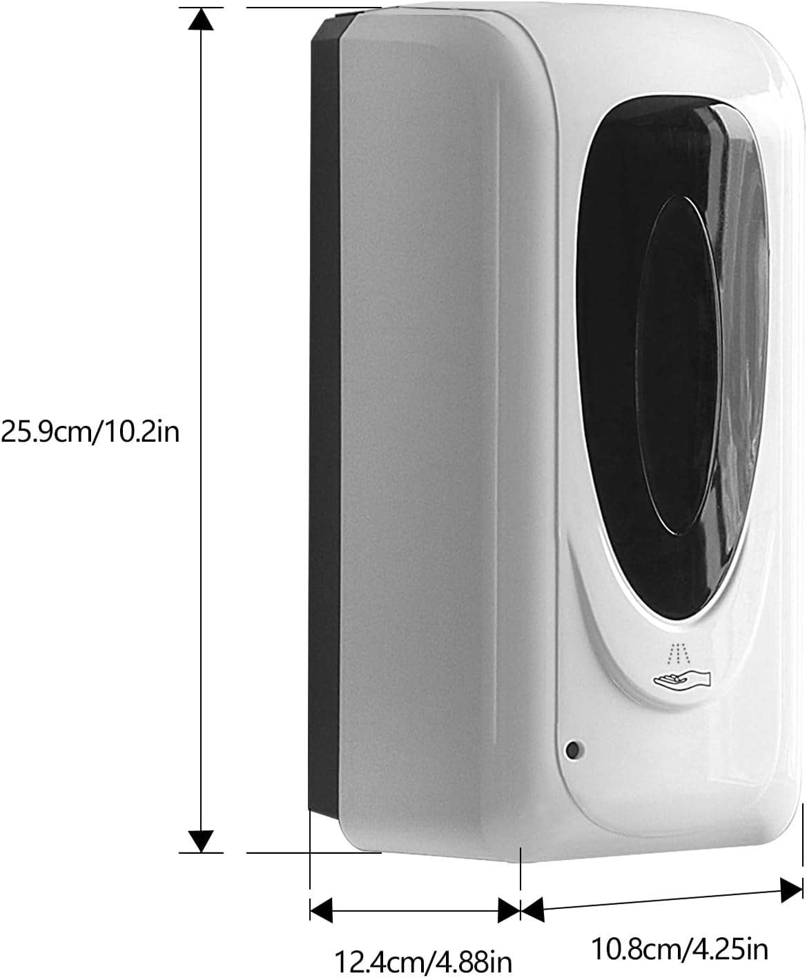 Jewaytec Dispensador automático de desinfectante de manos para montaje en pared, dispensador líquido de desinfectante de manos, dispensador de jabón