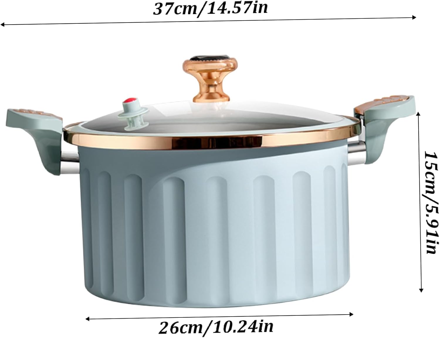 Micro olla a presión Revestimiento de esmalte antiadherente 8L Push Pull Lock Presión Pot con tapa Sello de silicona Válvula a prueba de derrames