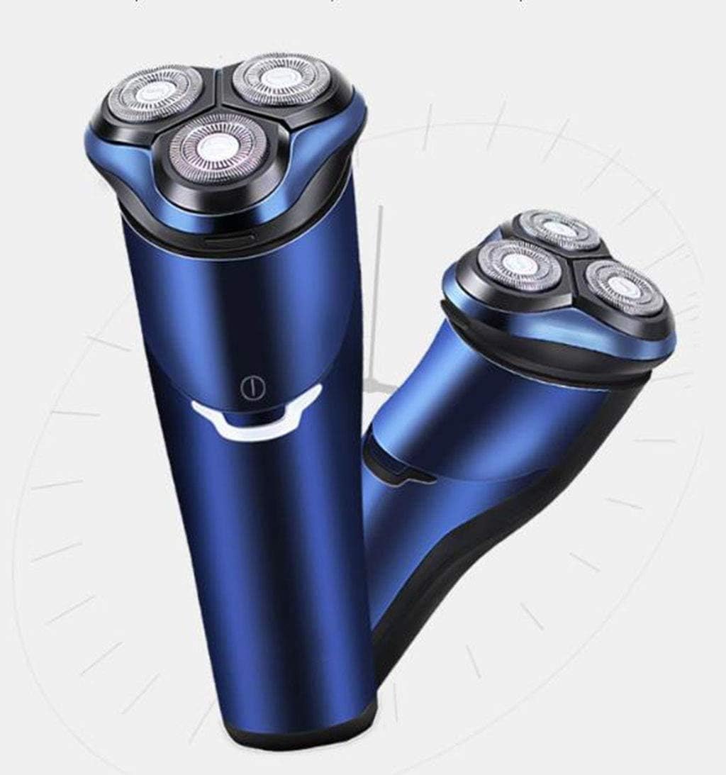 KouRy Maquinilla de afeitar eléctrica multifuncional, afeitadora eléctrica azul para hombres húmeda e impermeable, maquinilla de afeitar eléctrica