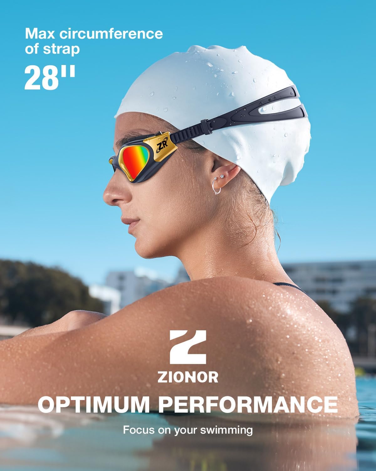 ZIONOR Swim Goggles, G1 MAX Polarized Anti-fog Swimming Goggles for Men Women