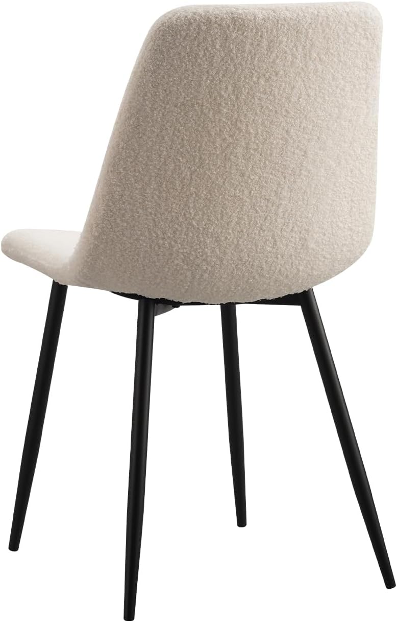 Juego de 4 sillas de comedor de terciopelo, juego de 4 sillas de cocina de terciopelo blanco, sillas de tocador tapizadas, elegantes sillas