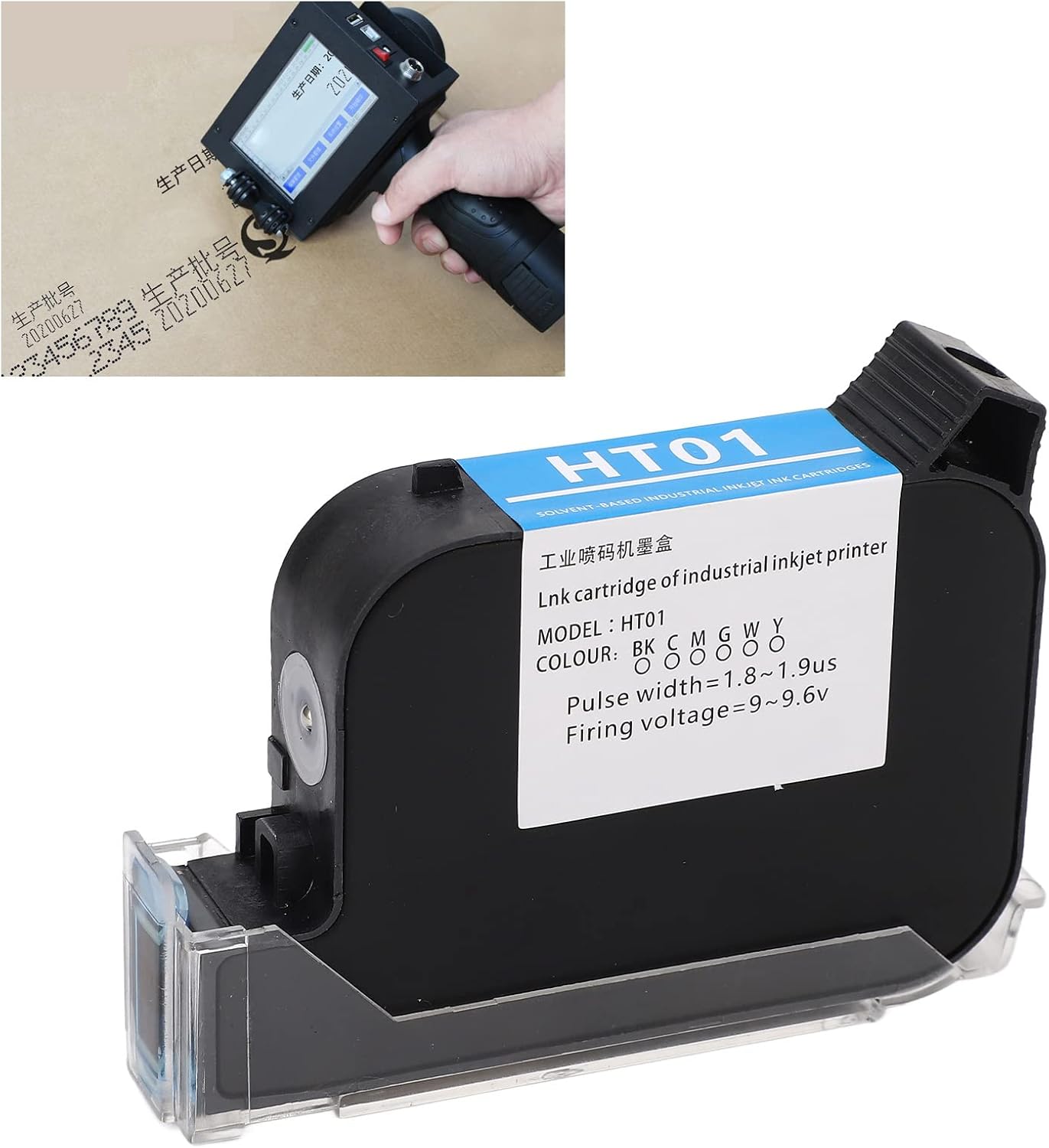 Hilitand Cartucho de tinta invisible de 0.500 in y 1.4 fl oz, cartucho de tinta para impresora de inyección de tinta, máquina de codificación de