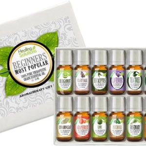 Soluciones de curación Aromaterapia para principiantes Kit de aceites esenciales, (Paquete de 140.34 fl oz) Soluciones de curación Aromaterapia para principiantes Kit de aceites esenciales, (Paquete de 140.34 fl oz)