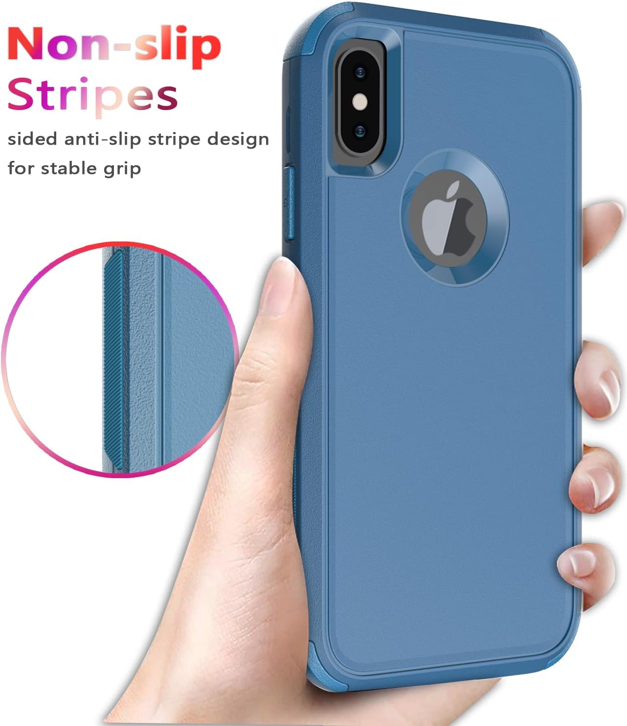 Diverbox Funda para iPhone XiPhone Xs a prueba de golpes a prueba de caídas Protector de pantalla de vidrio templado Funda de protección resistente