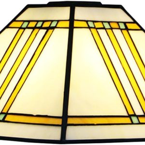 Pantalla Tiffany de repuesto para lámpara Tiffany de 12 pulgadas, pantalla cuadrada beige con tapa para lámpara de mesa, lámpara colgante, accesorio Pantalla Tiffany de repuesto para lámpara Tiffany de 12 pulgadas, pantalla cuadrada beige con tapa para lámpara de mesa, lámpara colgante, accesorio