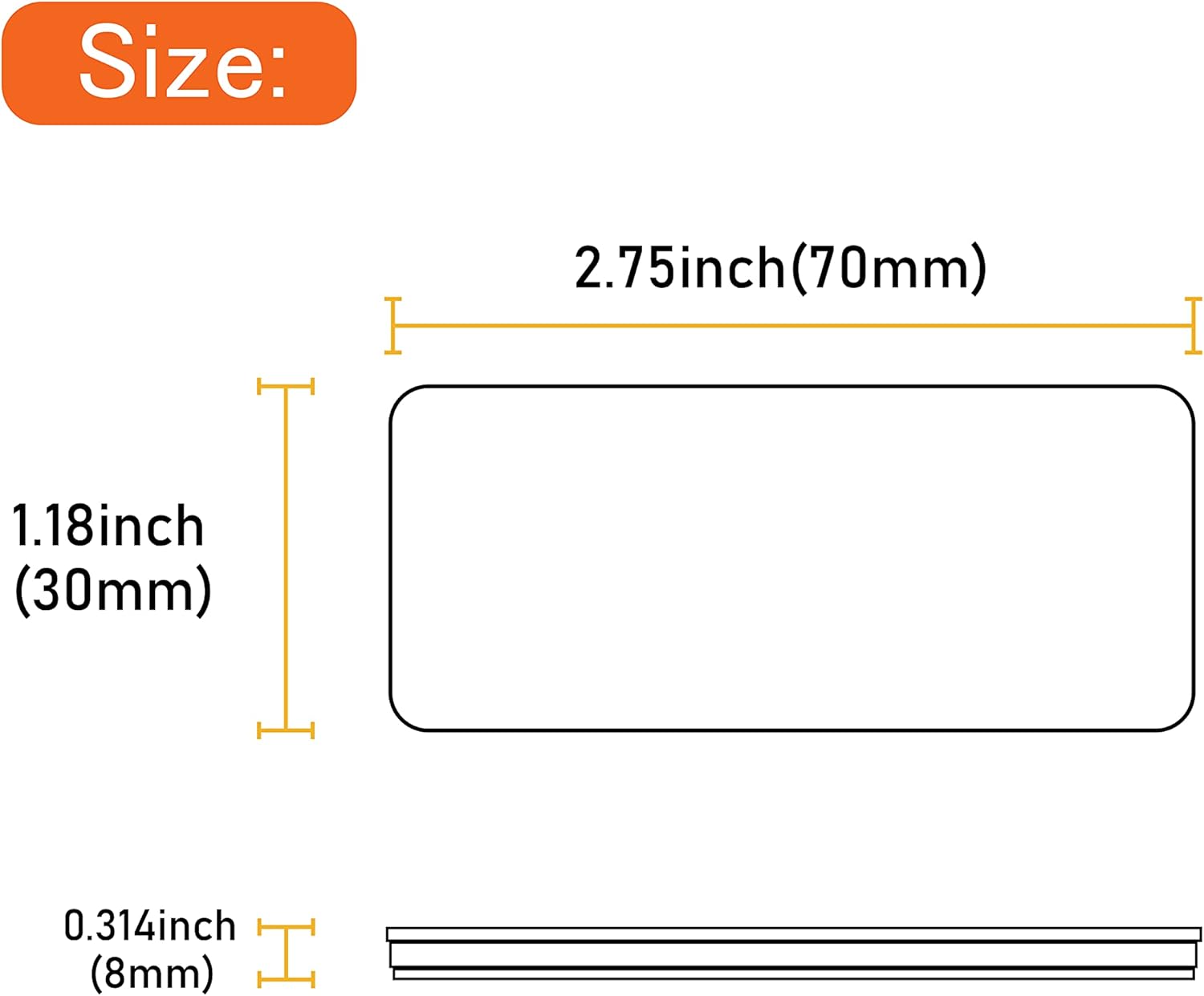 E-Mark DOT 4A CCC – Reflector rectangular autoadhesivo para buzón de remolque (transparente)