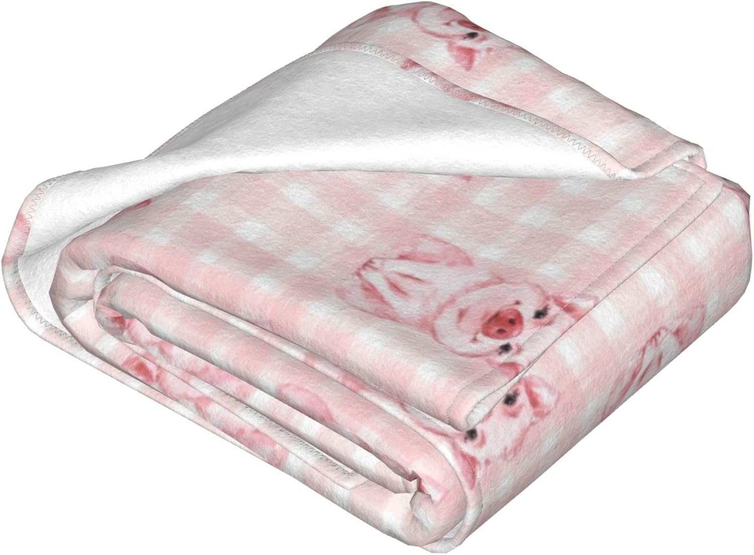 Manta de cerdito rosa con diseño de cerdito rosa, suave, ligera y acogedora manta de franela de vellón para sofá o dormitorio, 60 x 50 pulgadas