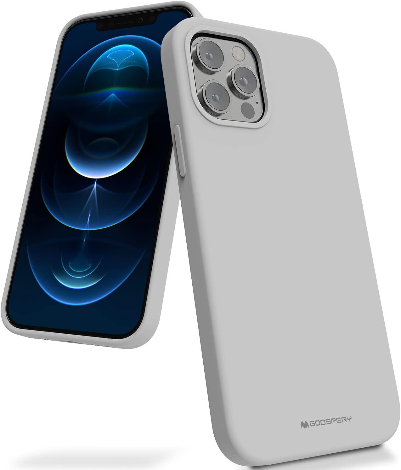 GOOSPERY Funda de silicona líquida para iPhone 12 Pro, iPhone 12 (6.1 pulgadas), suave y sedosa al tacto, protección de cuerpo completo, a prueba de