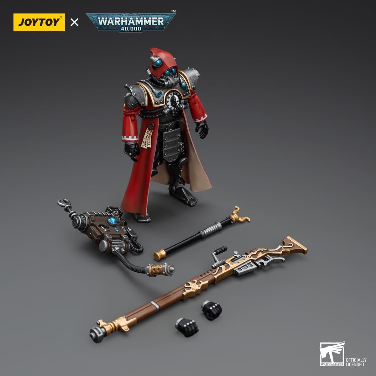 JOYTOY Warhammer 40k Adeptus Mechanicus Skitarii Ranger con Arquebus transuránico a escala 118 Figura de acción Joy Toy Modelos