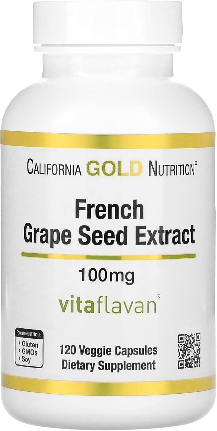 Extracto de semilla de uva francesa, Vitaflavan, 100 mg, 120 cápsulas vegetales, California Gold Nutrition