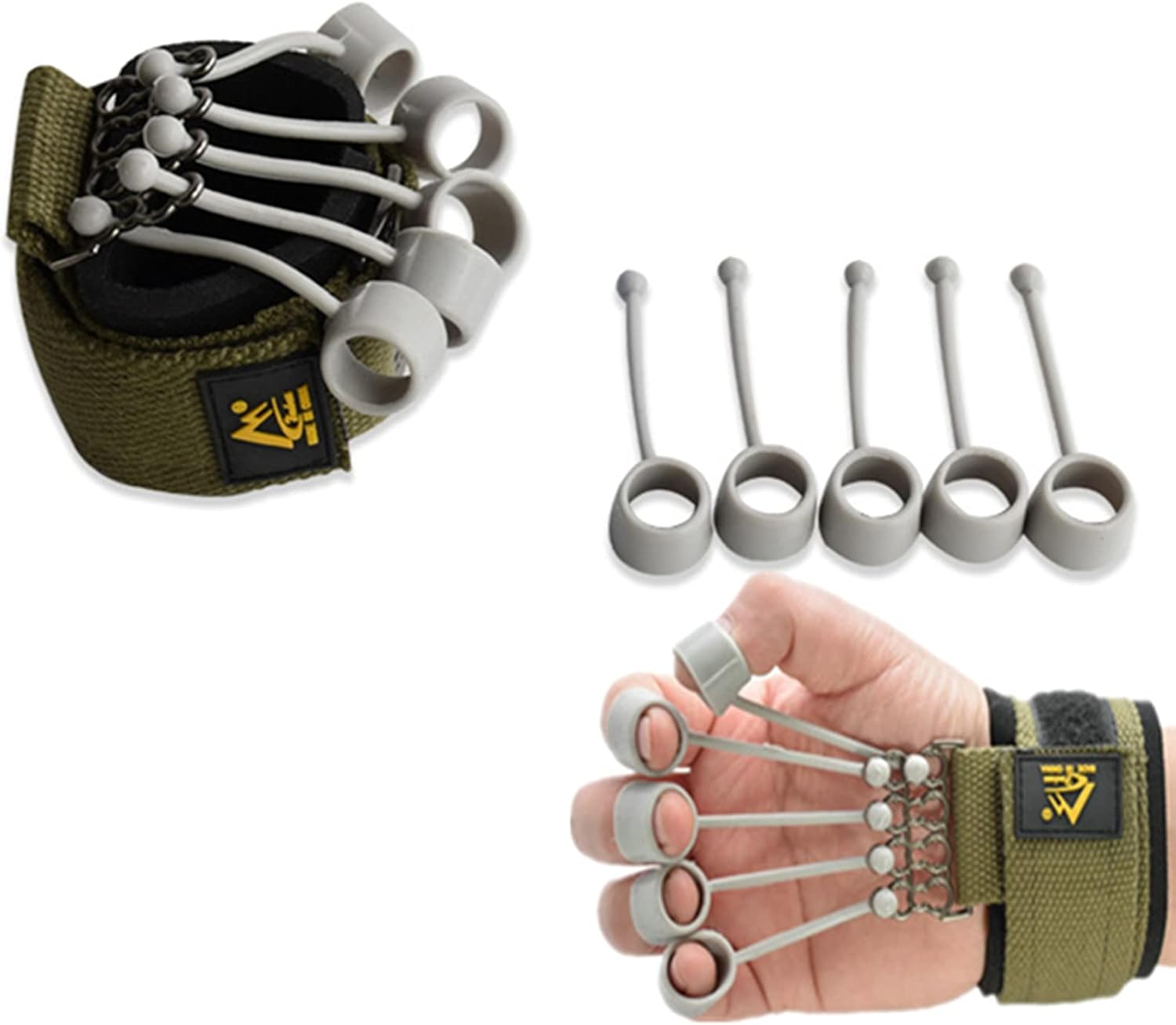 Ejercitadores de dedos y mano para fortalecedor de agarre de fuerza, entrenamiento con alfa Gripz Trainer Stretcher, equipo de fortalecimiento para
