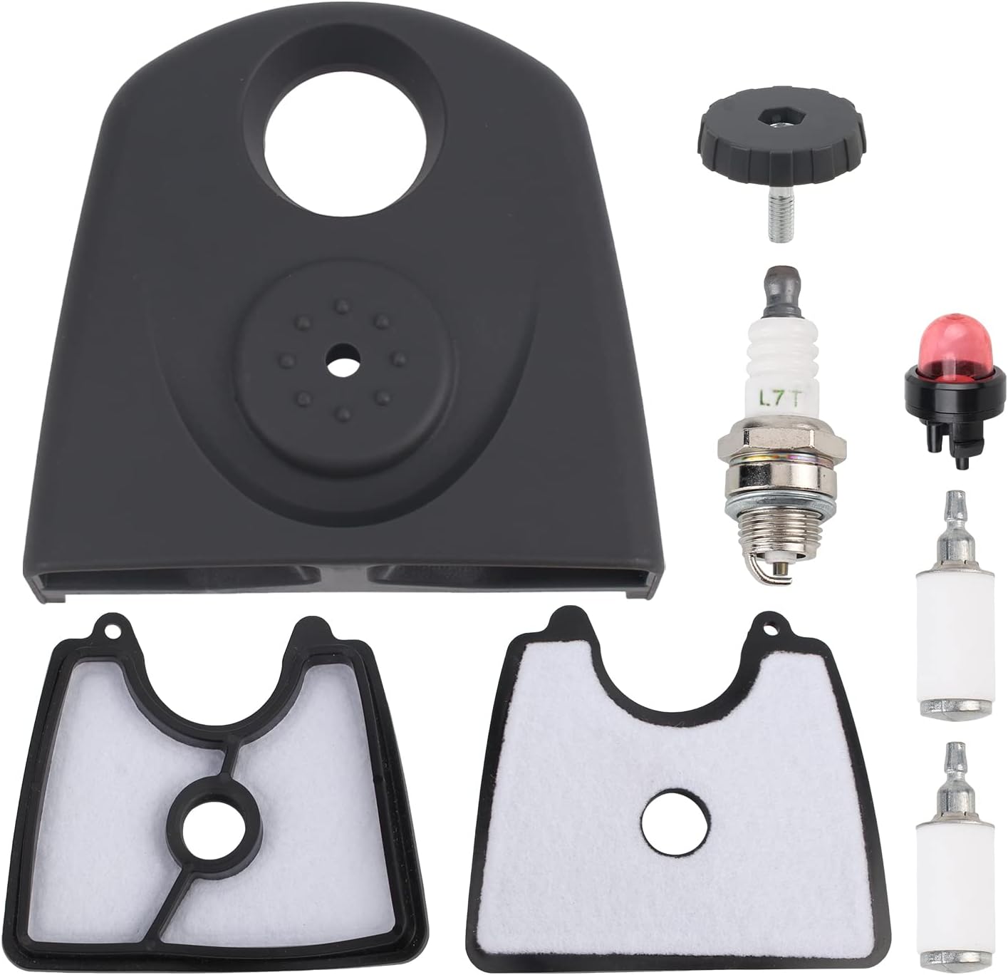 Carbbia 545109601 Airbox Cover para Husqvarna, 545112101 Filtro de aire para soplador Craftsman Fuel Filter Primer Bombilla Bujía
